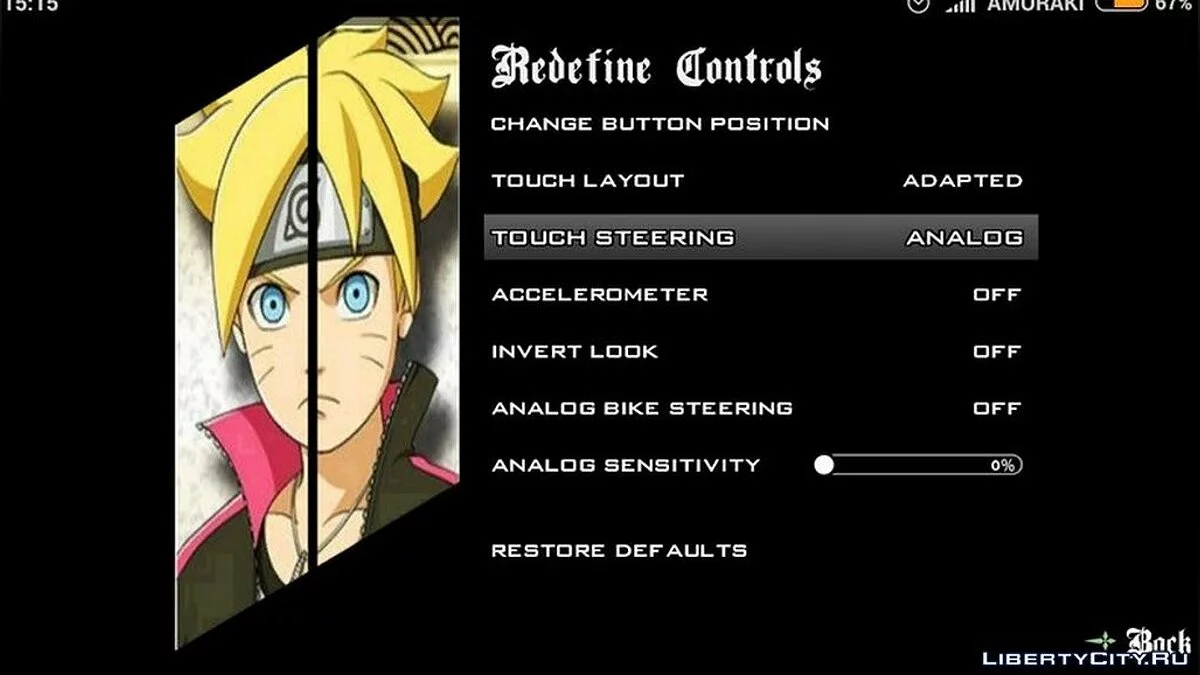 Boruto Anime Menu and Loading Screen / GTA San Andreas (iOS, Android)