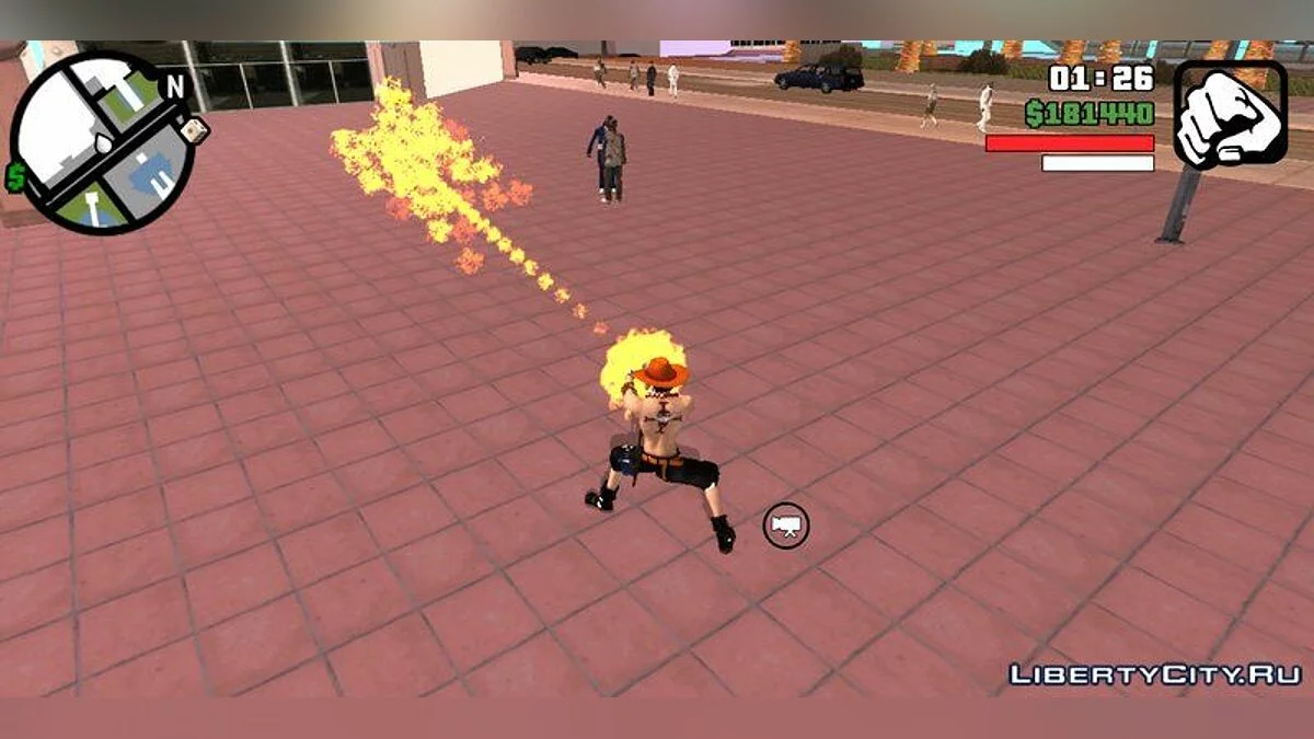 Fire Superpowers from Anime "One Piece" / GTA San Andreas (iOS, Android)