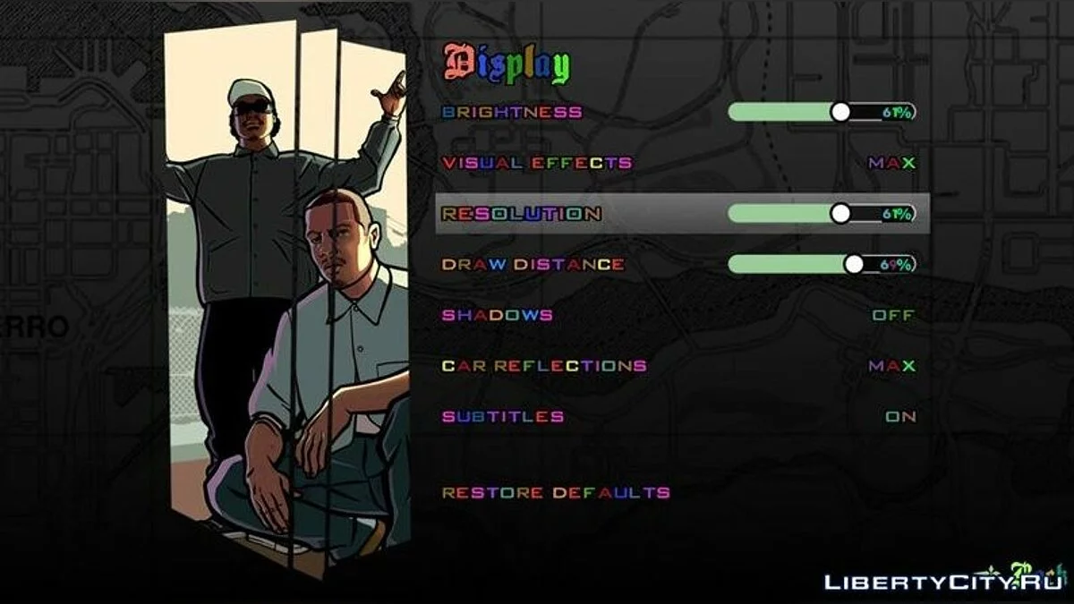 Різнокольорові шрифти / GTA San Andreas (iOS, Android)