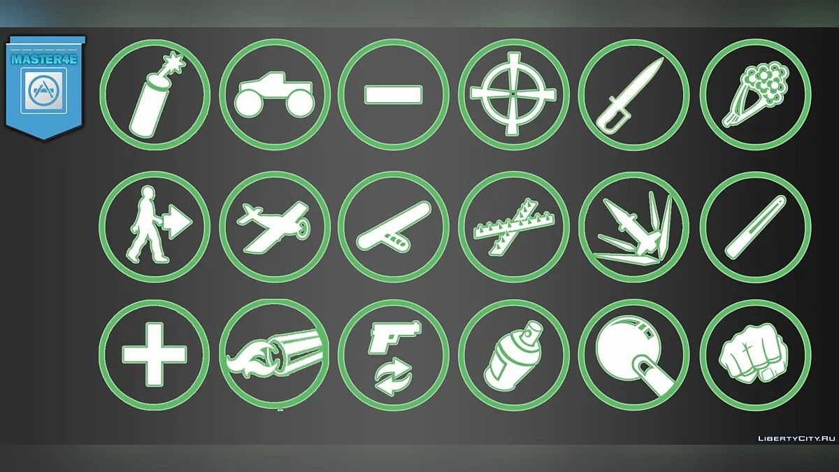 Boutons vert clair / GTA San Andreas (iOS, Android)