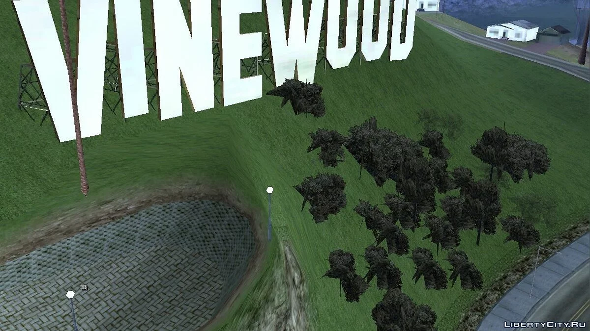 Vegetation rund um "Vinewood" aus der Beta-Version / GTA San Andreas (iOS, Android)