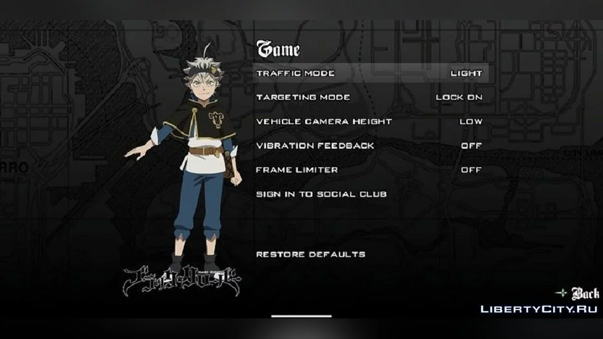 Menü und Ladebildschirm im Black Clover-Stil / GTA San Andreas (iOS, Android)