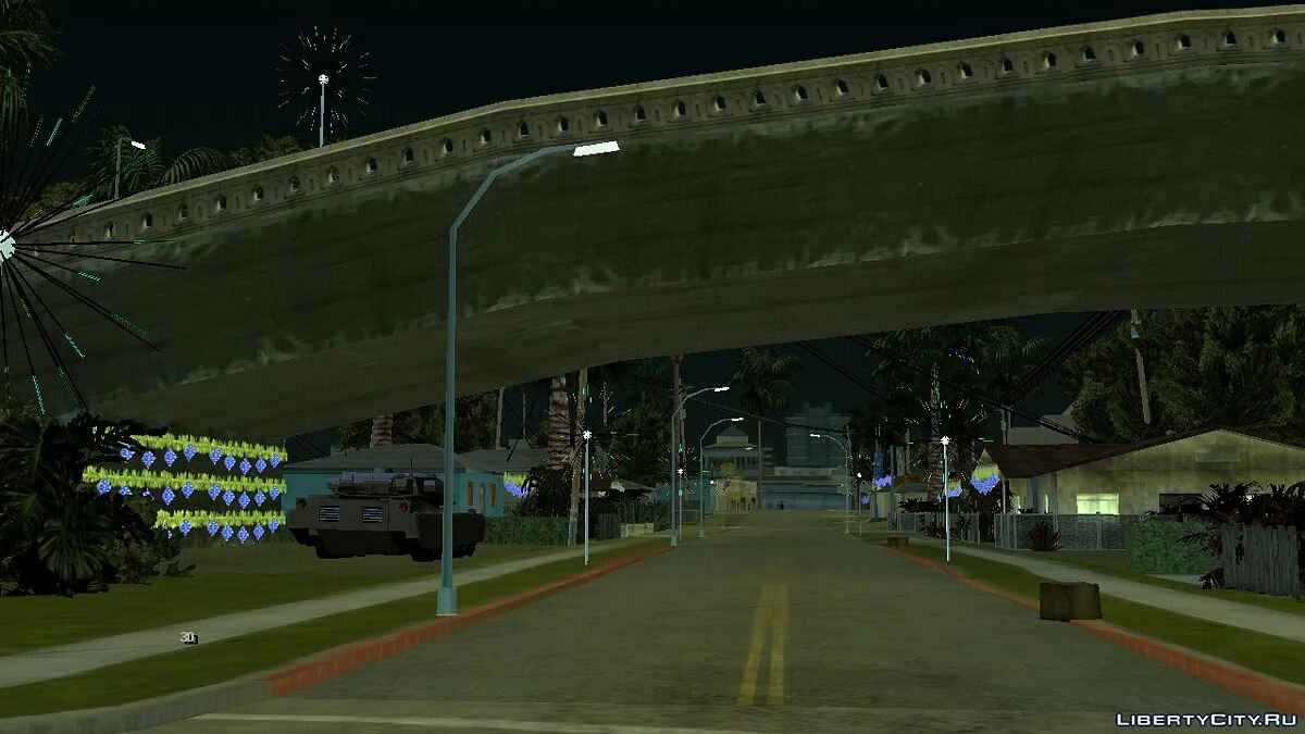 Suasana Tahun Baru di Grove Street / GTA San Andreas (iOS, Android)