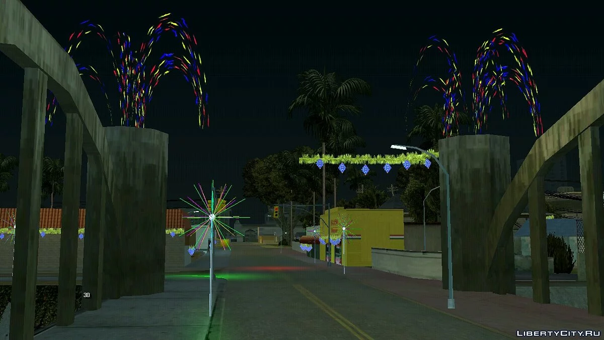 Suasana Tahun Baru di Grove Street / GTA San Andreas (iOS, Android)