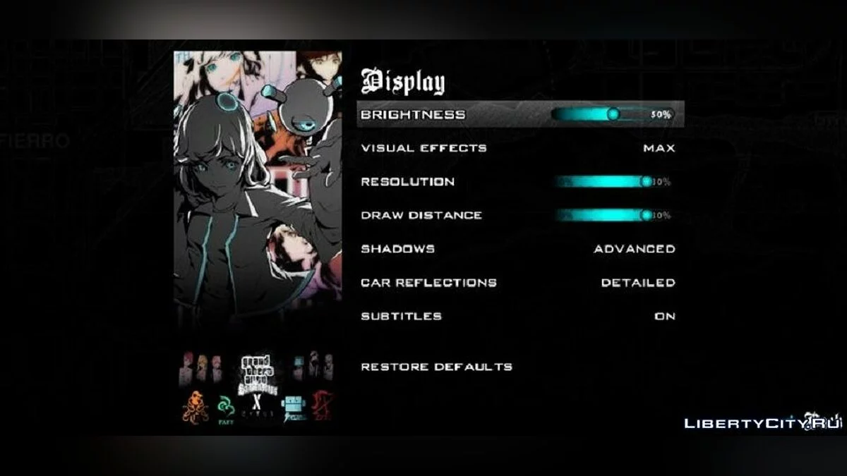 Nouveau menu dans le style de Cytus 2 / GTA San Andreas (iOS, Android)
