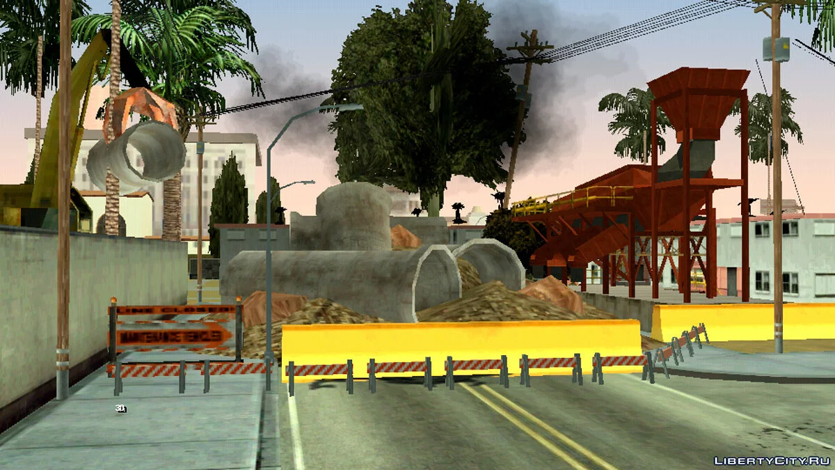 Ремонт дороги в Лос-Сантосі / GTA San Andreas (iOS, Android)