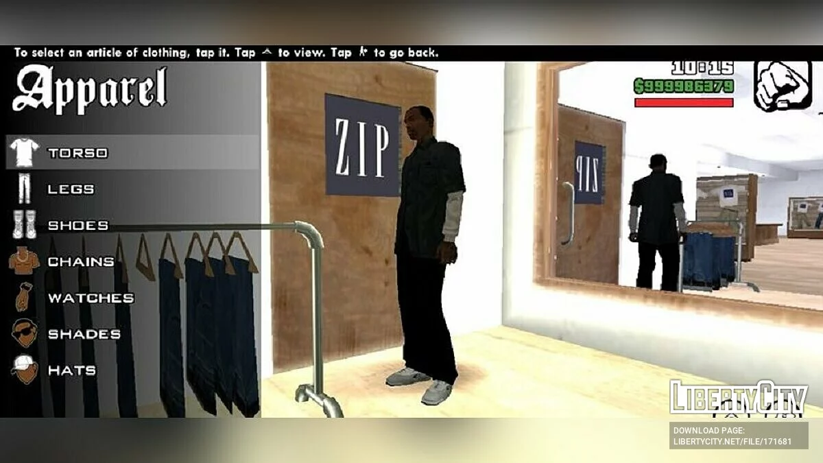 Cambio rápido de ropa / GTA San Andreas (iOS, Android)