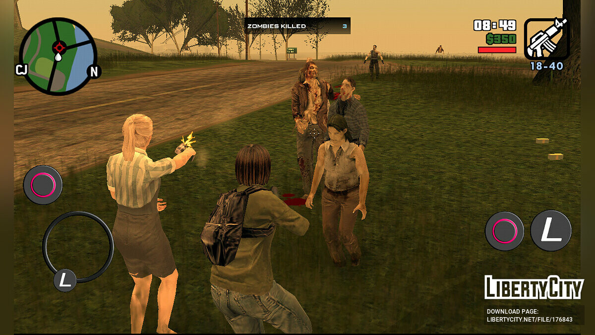 Скачать Outbreak - Zombies Apocalypse V0.2 Для GTA San Andreas.