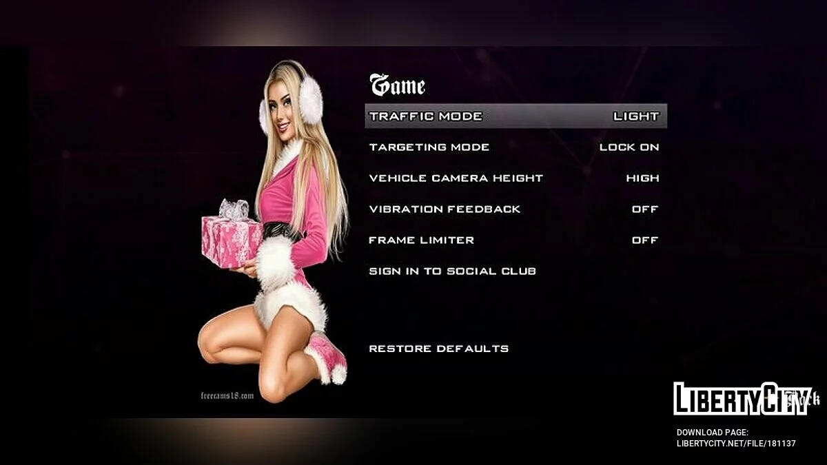 القائمة وشاشة التحميل مع فتيات جنسيات HD / GTA سان أندرياس (iOS، أندرويد)