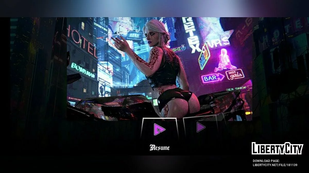 Меню та екран завантаження у стилі Cyberpunk 2077 HD / GTA San Andreas (iOS, Android)