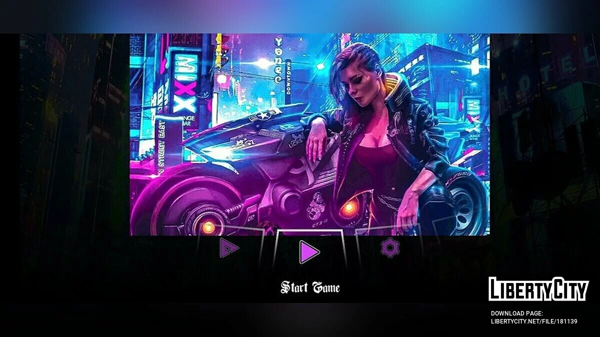 Меню та екран завантаження у стилі Cyberpunk 2077 HD / GTA San Andreas (iOS, Android)