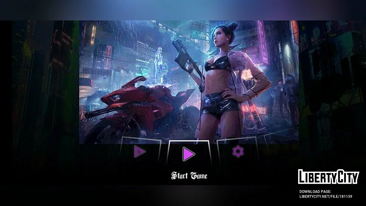 Меню та екран завантаження у стилі Cyberpunk 2077 HD / GTA San Andreas (iOS, Android)