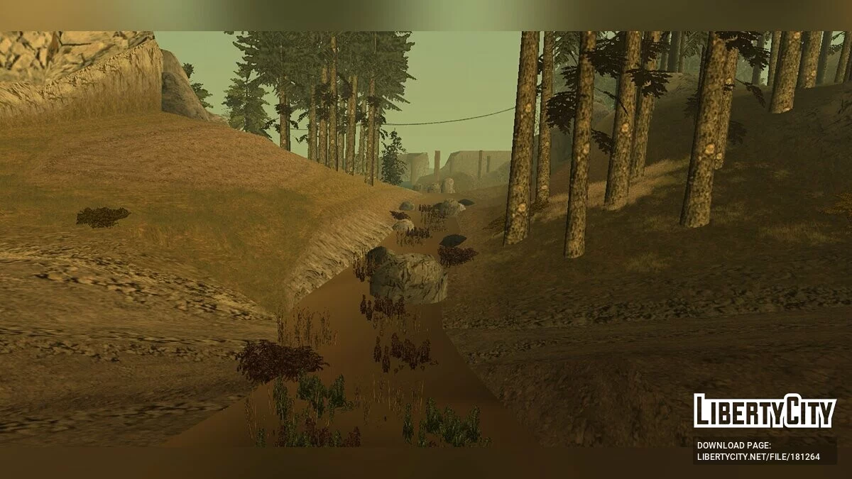 Vegetation near the swamp in Back O\' Beyond / GTA San Andreas (iOS, Android)