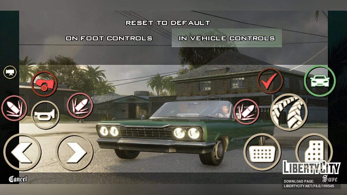 أزرار التحكم الملونة / GTA سان أندرياس (iOS، أندرويد)