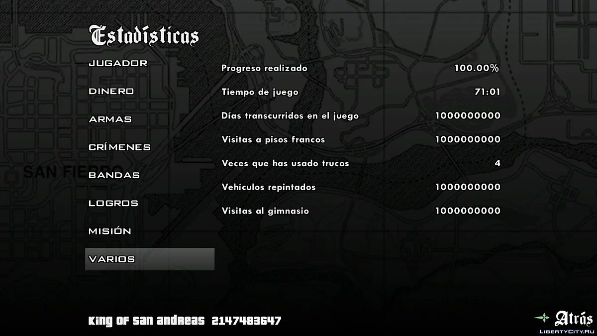 100% 完成存档 犯罪等级 圣安地列斯之王 + 帮派战争 + 圣托最佳暴动 2021 / GTA San Andreas (iOS, Android)