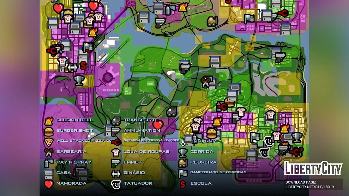 100% com Territórios de Gangues Expandidos / GTA San Andreas (iOS, Android)
