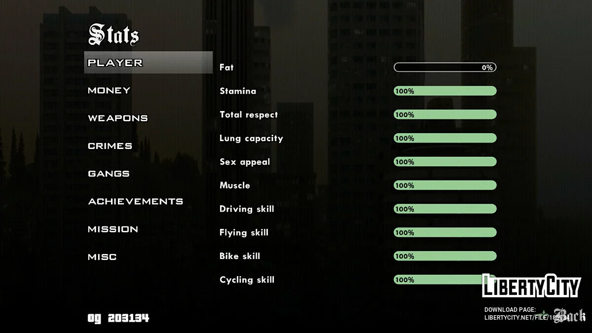 87.17% Savegame + End Of The Line / GTA San Andreas (iOS, Android)