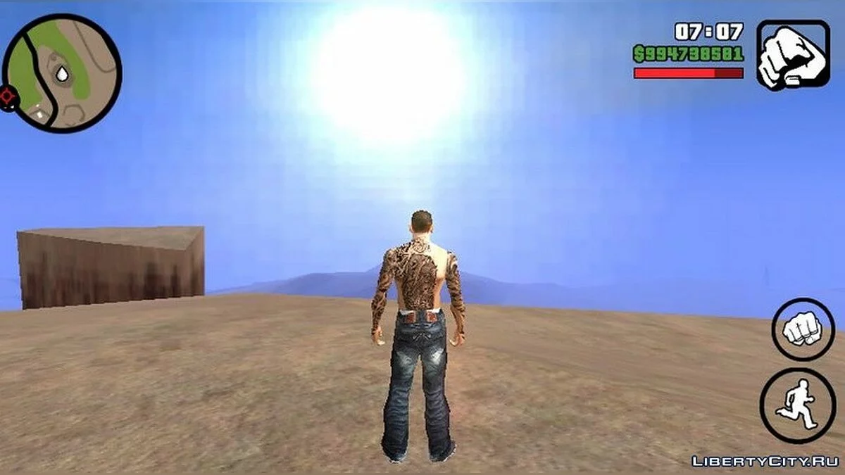 White Skin for CJ + Tattoos / GTA San Andreas (iOS, Android)