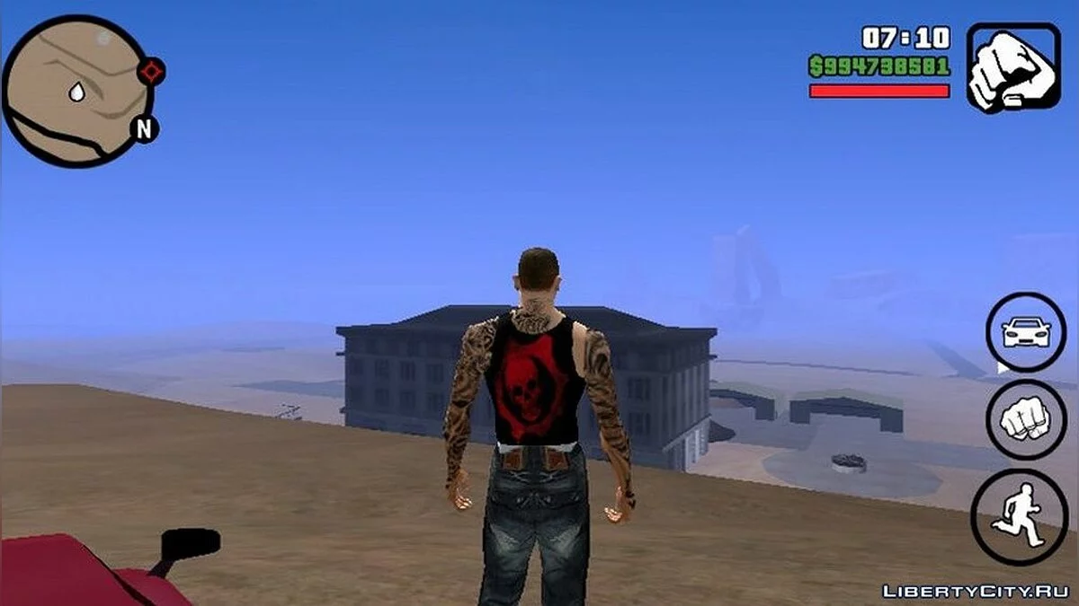 White Skin for CJ + Tattoos / GTA San Andreas (iOS, Android)