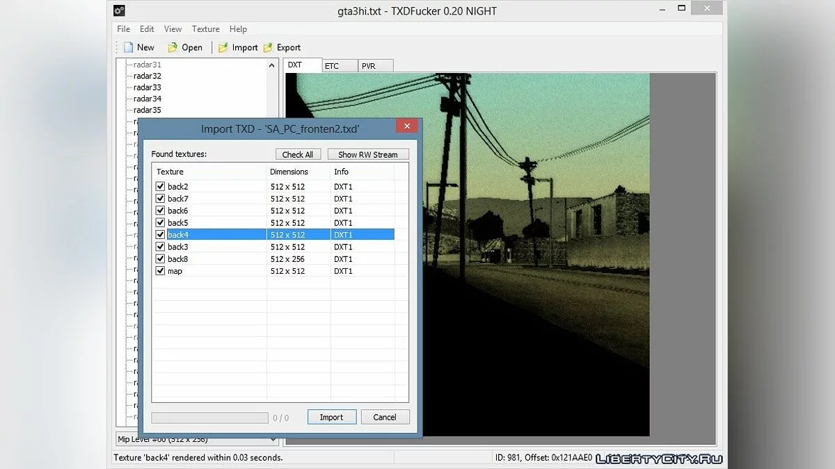 TXDFucker 0.6b build #379 / GTA San Andreas (iOS, Android)