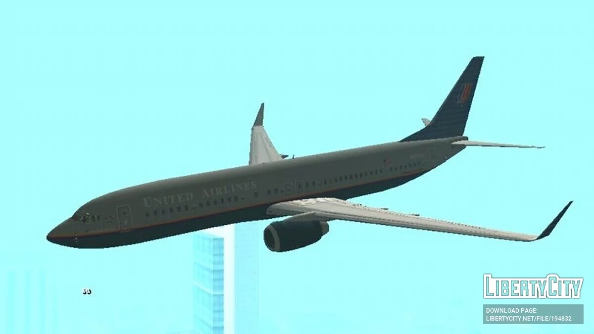 B737-800 old United Airlines / GTA San Andreas (iOS, Android)