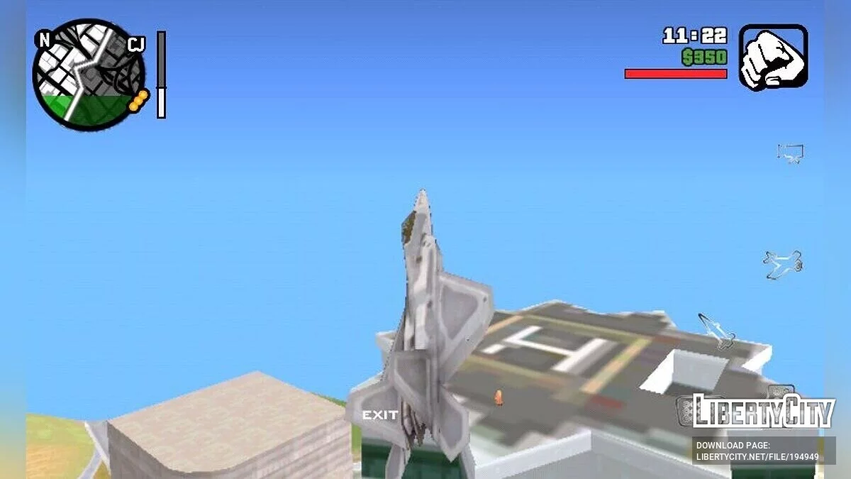 F-22 رابتور نسخة نظيفة / GTA سان أندرياس (iOS، أندرويد)