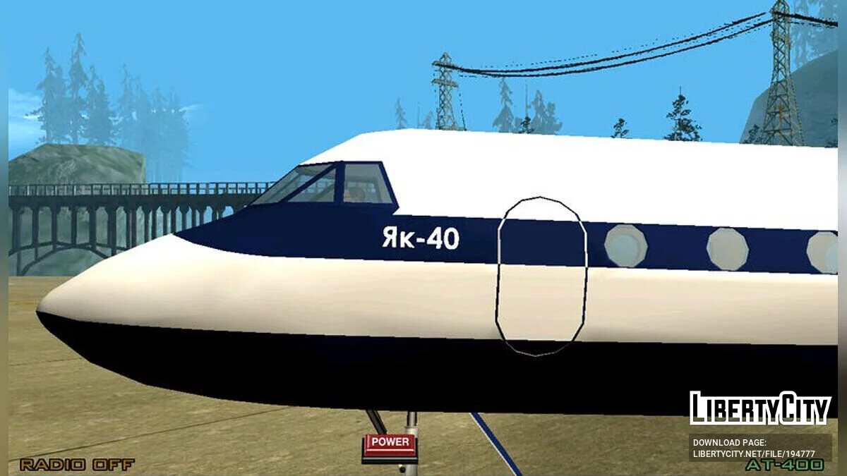 Avião Yak-40 / GTA San Andreas (iOS, Android)