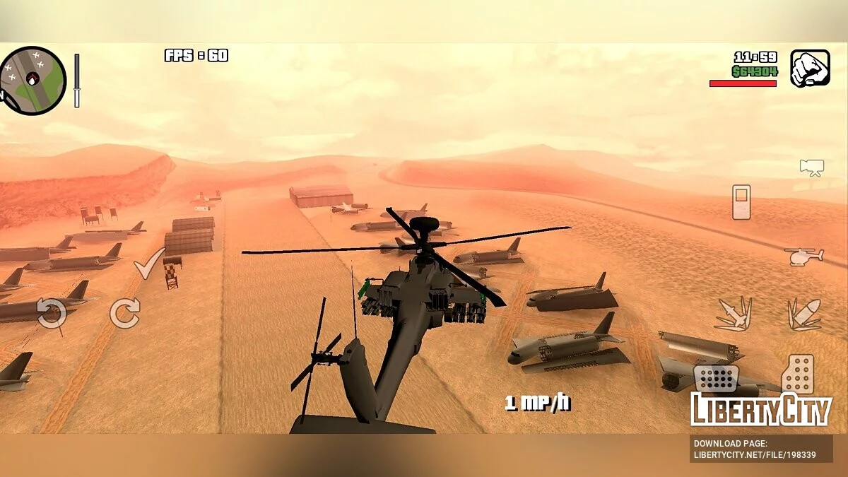 Boeing AH-64 Apache [DFF Only] / GTA San Andreas (iOS, Android)