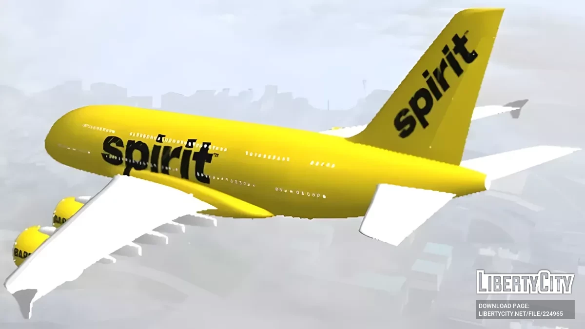 Spirit Airlines Airbus A380 / GTA San Andreas (iOS, Android)