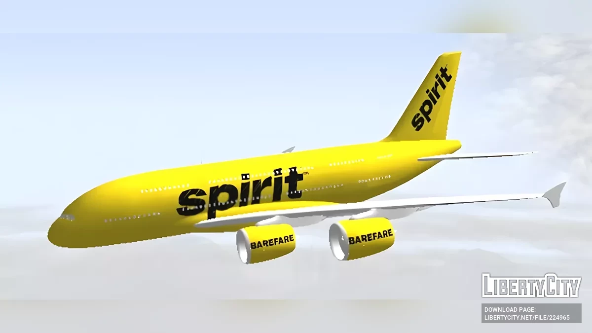 Spirit Airlines Airbus A380 / GTA San Andreas (iOS, Android)