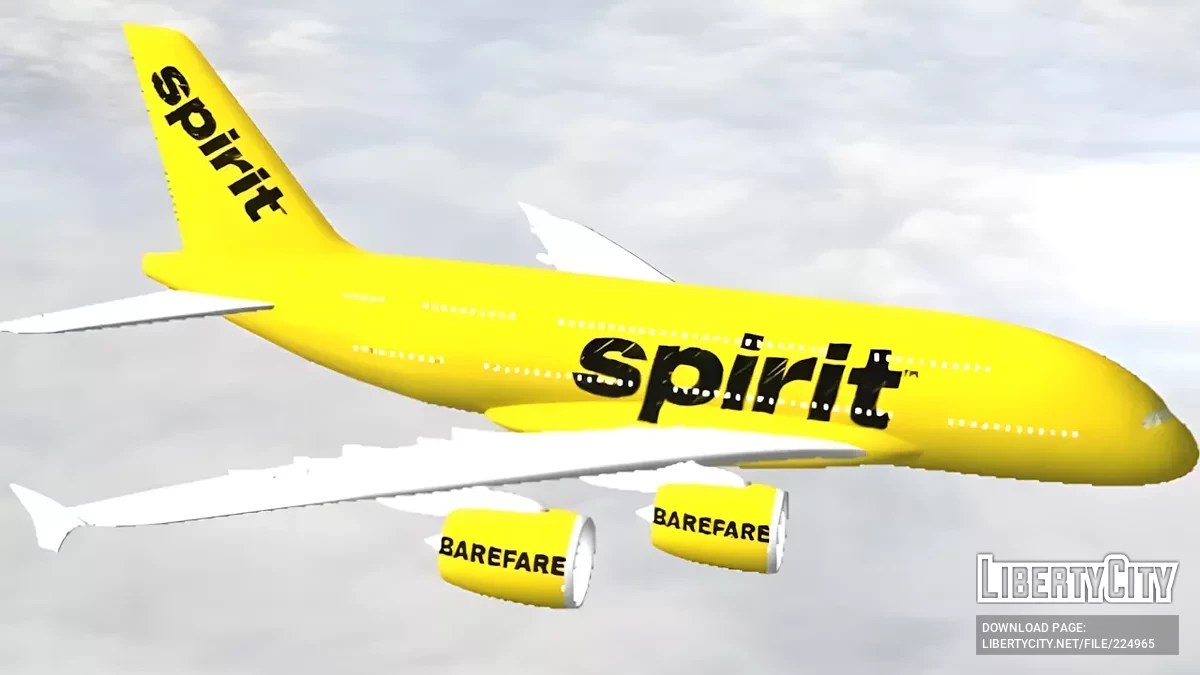 Spirit Airlines Airbus A380 / GTA San Andreas (iOS, Android)