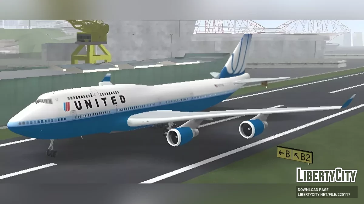 United Blue Tulip Boeing 747 / GTA San Andreas (iOS, Android)