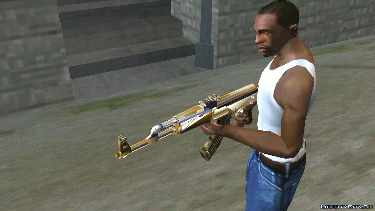 Ak47 Style Golden (тільки DFF) / GTA San Andreas (iOS, Android)