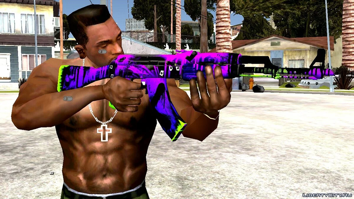 AK-47 Neon Revolution Cursed / GTA San Andreas (iOS, Android)
