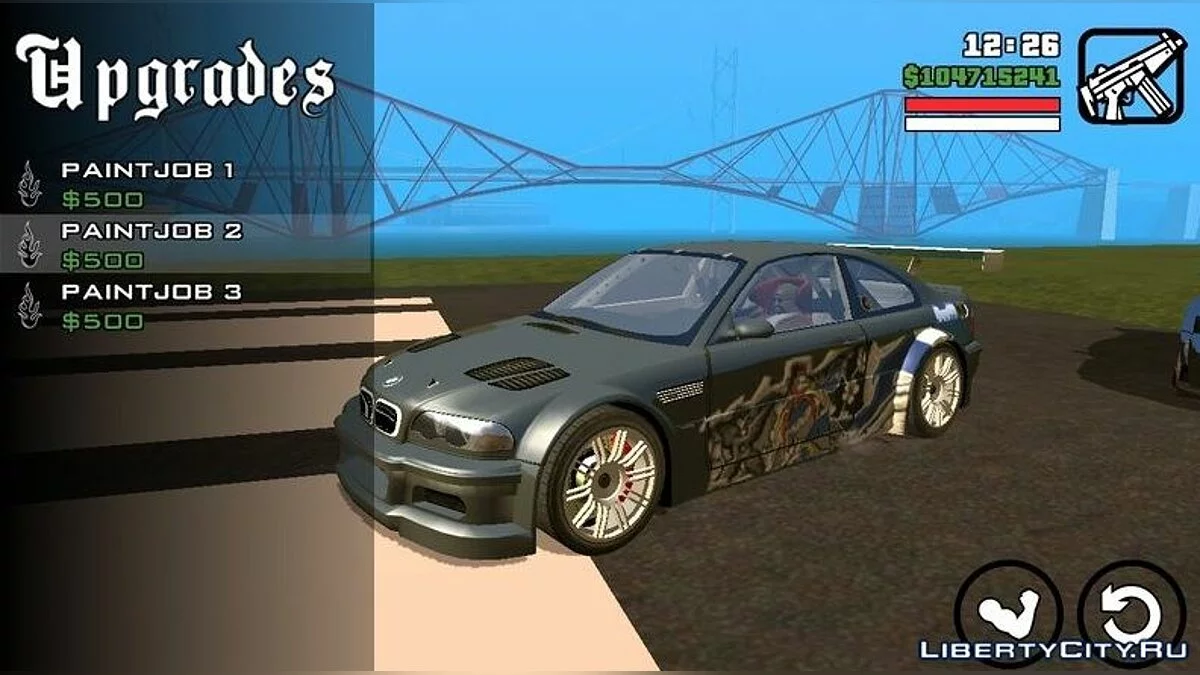 بي إم دبليو M3 GTR من NFS Most Wanted (مع الأصوات) / GTA سان أندرياس (iOS، أندرويد)