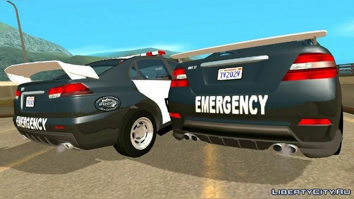 Kumpulan Mobil Polisi dari GTA 5 (hanya DFF) / GTA San Andreas (iOS, Android)