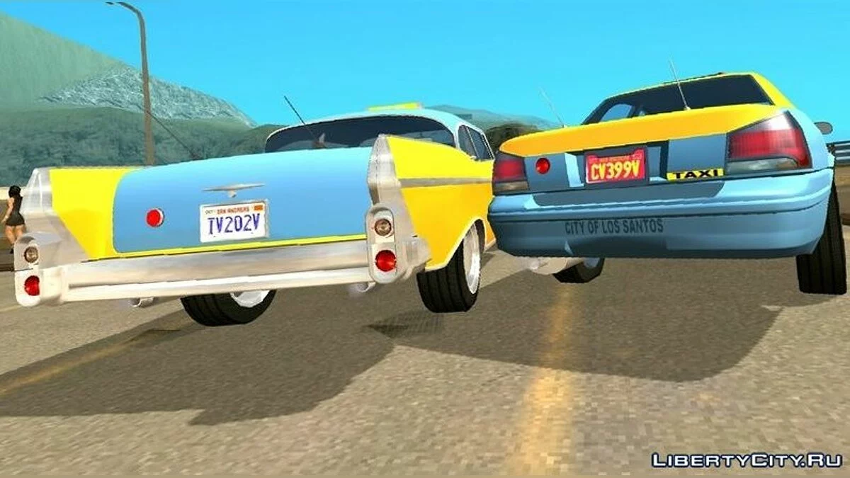 Kumpulan taksi Downtown Cab Co. dari GTA 5 (hanya DFF) / GTA San Andreas (iOS, Android)