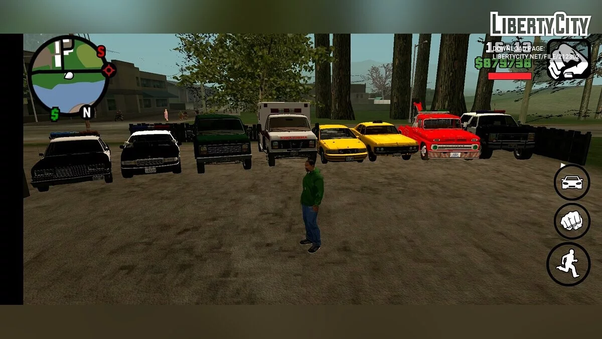 Збірка реальних машин з 90-х / GTA San Andreas (iOS, Android)