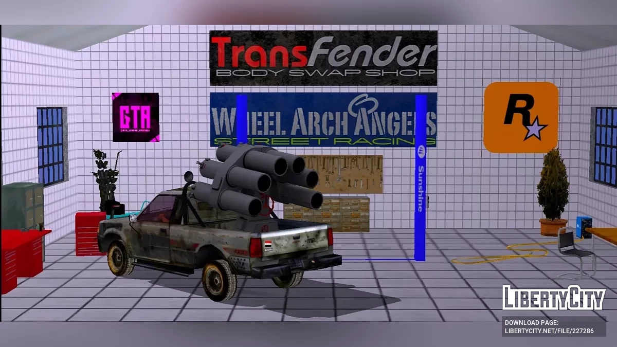 بيك أب مع مدفعية / GTA سان أندرياس (iOS، أندرويد)