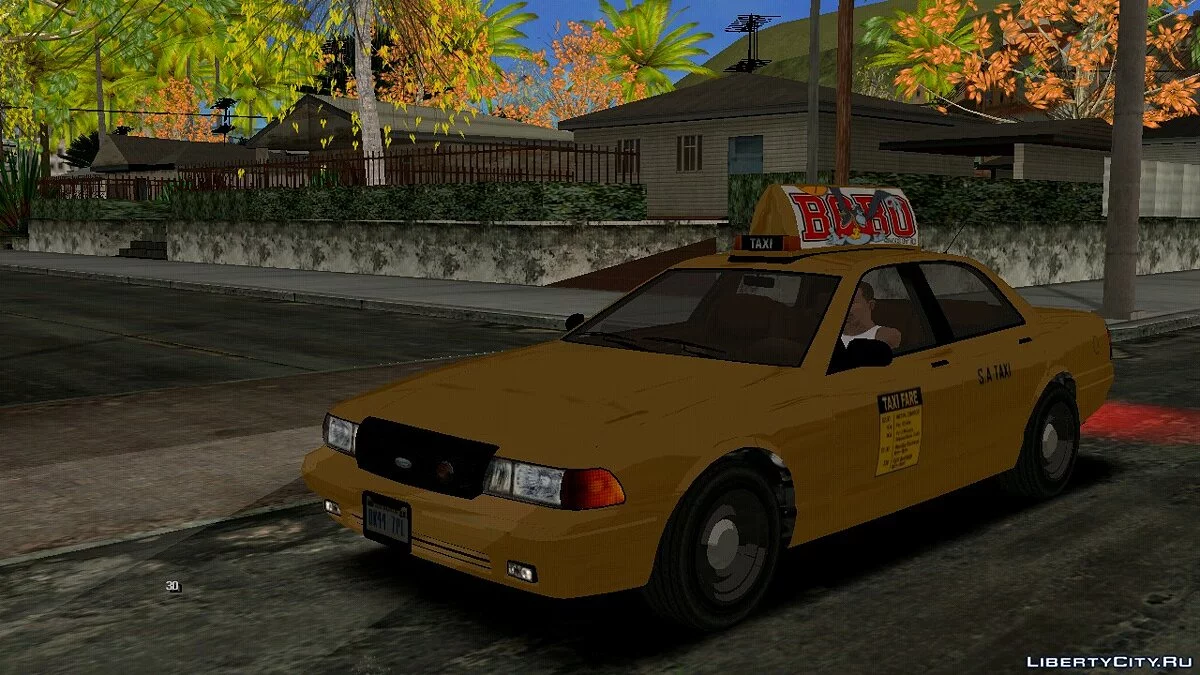 Ford Crown Victoria Taxi в стиле GTA 5 / GTA San Andreas (iOS, Android)