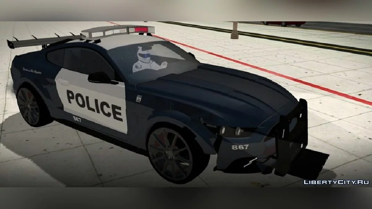“路障”福特野马 GT 2015 - 警察 / GTA San Andreas (iOS, Android)