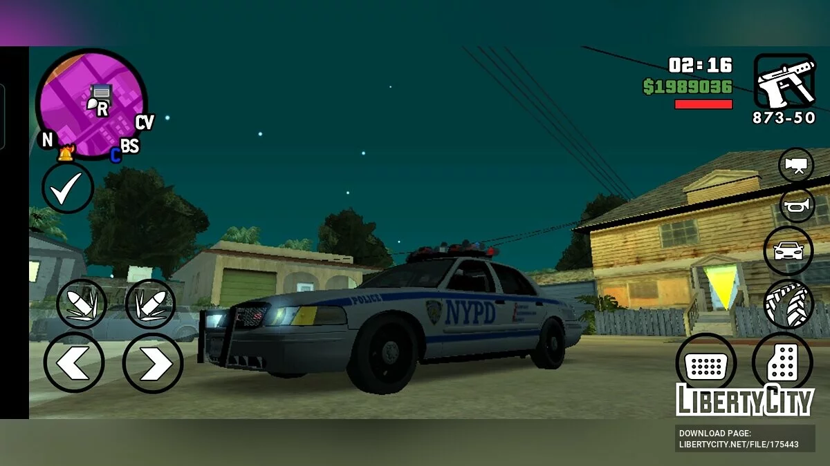 Ford Crown Victoria da NYPD / GTA San Andreas (iOS, Android)