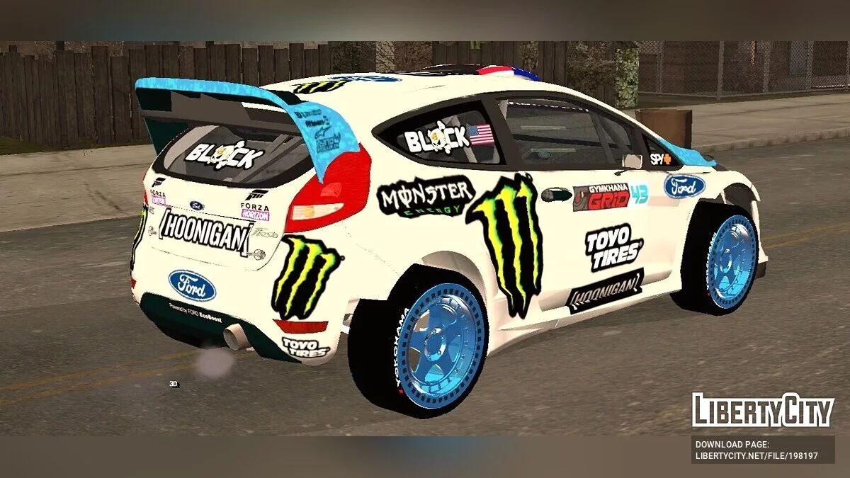 Ford Fiesta RS Ken Block FIX with HOONITRUCK WHEELS / GTA San Andreas (iOS, Android)