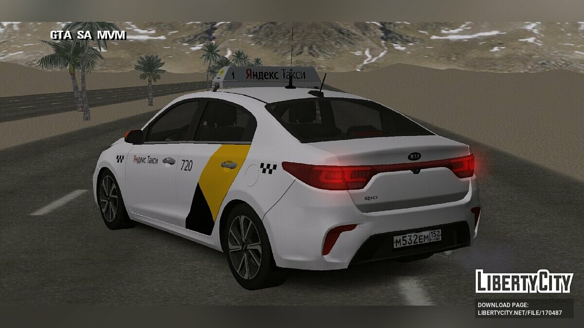 Download Kia Rio Yandex Taxi for GTA San Andreas (iOS, Android)