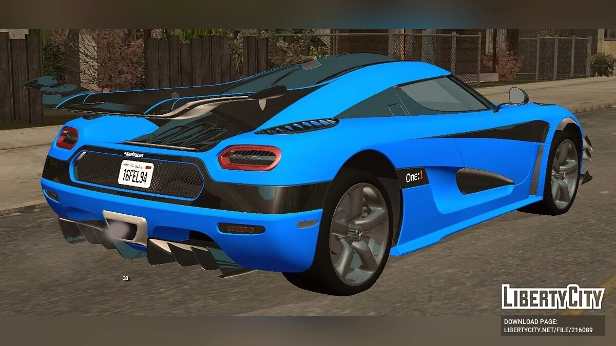 Koenigsegg ONE:1 '15 - (seulement DFF) / GTA San Andreas (iOS, Android)