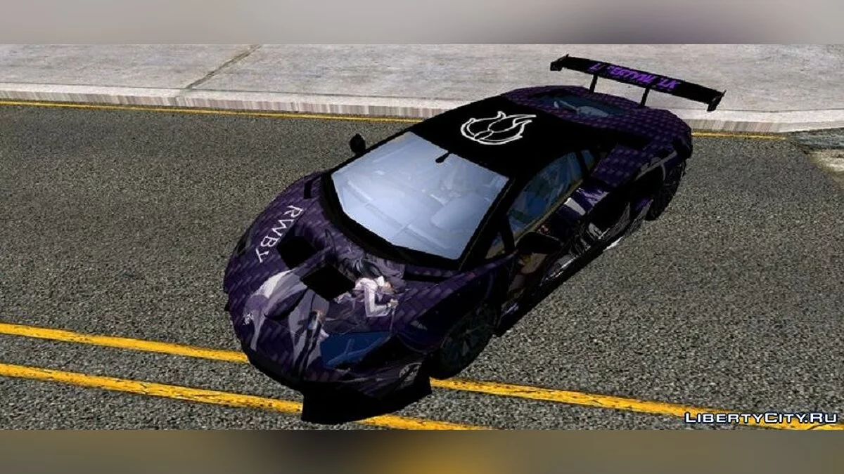 Lamborghini Aventador LP-700-4 LB Walk Itasha Blake Belladonna / GTA San Andreas (iOS, Android)
