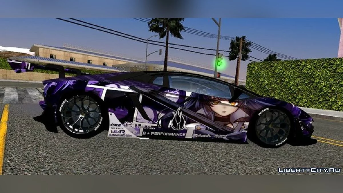 Lamborghini Aventador LP-700-4 LB Walk Itasha Blake Belladonna / GTA San Andreas (iOS, Android)