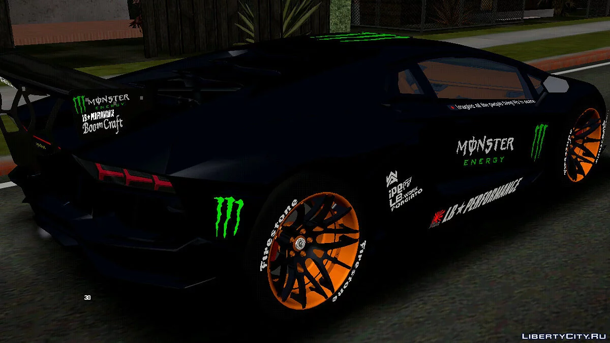 Lamborghini Aventador Monster Energy (hanya DFF) / GTA San Andreas (iOS, Android)