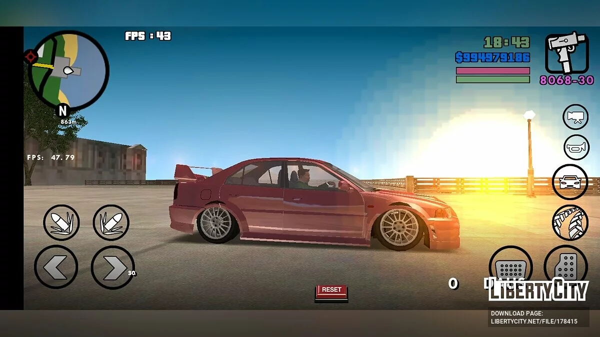 Mitsubishi Lancer Evolution 6 GSR 1999 / GTA San Andreas (iOS, Android)