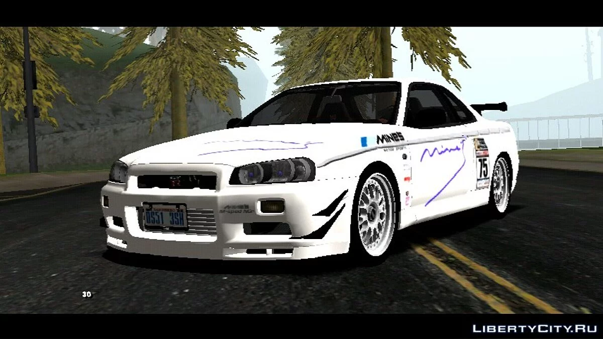 1999 Mine's R34 Nissan Skyline GT-R / GTA San Andreas (iOS, Android)